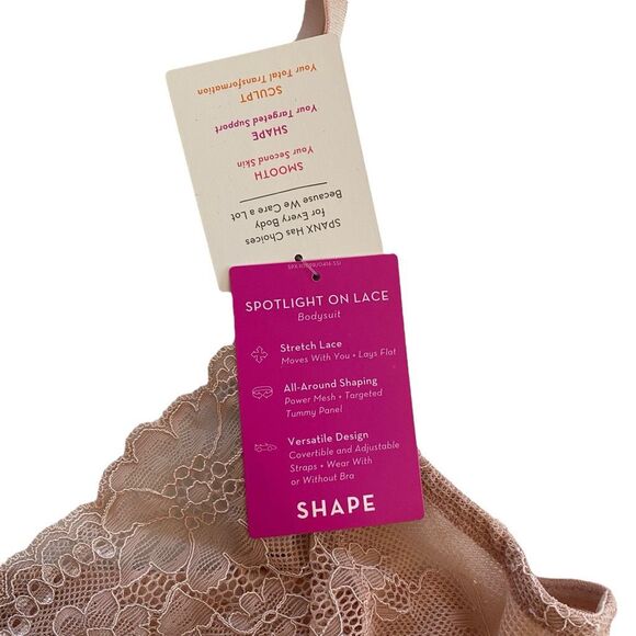 Spanx Bodysuit Spotlight On Lace Bodysuit 10119R Vintage Rose Shapewear Slimming - Picture 2 of 5